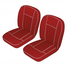 641-150 MGB MK1 SEAT KIT FRONT RED/WHITE PIPING VINYL 62-68
