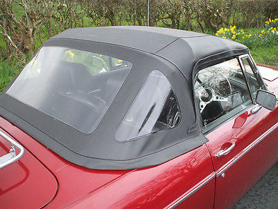 242-645 MG MGB FOLD DOWN TYPE HOOD - BLACK TEXTURED VINYL - NO ZIP OUT RR WINDOW - MG Sales & Service - 1