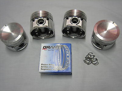 420-380B MG MGB 5BRG HI-COMPRESSION PISTON SET - OSIZE .060" W/RINGS & CLIPS - MG Sales & Service