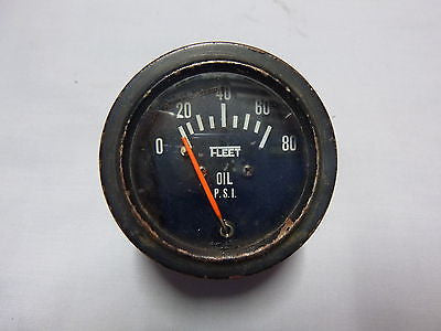 OILGAUGE1 VINTAGE FLEET OIL GAUGE 50mm 0-80 PSI - MG Sales & Service - 1