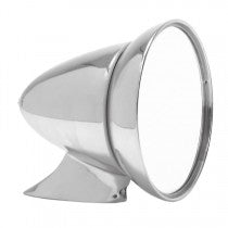 222-390    DOOR MIRROR BULLET RACING STYLE FLAT 4.25" CHROME