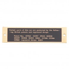 408-780 PATENT NUMBER PLATE