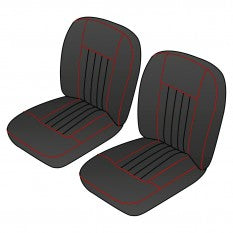 641-180  S/KIT FR MGB 62-68 BLACK/RED PIPING LEATHER