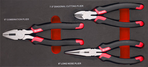T-F1ET07 3 pc PLIER SET 1/3 DRAWER FIXMAN