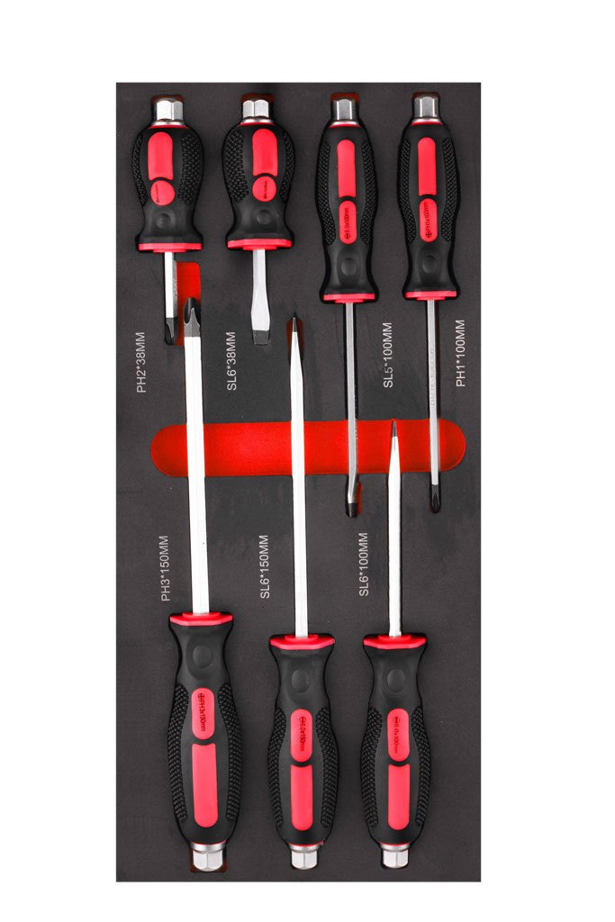 T-F1ET53 7 pc IMPACT SCREWDRIVER SET 1/3 DRAWER FIXMAN