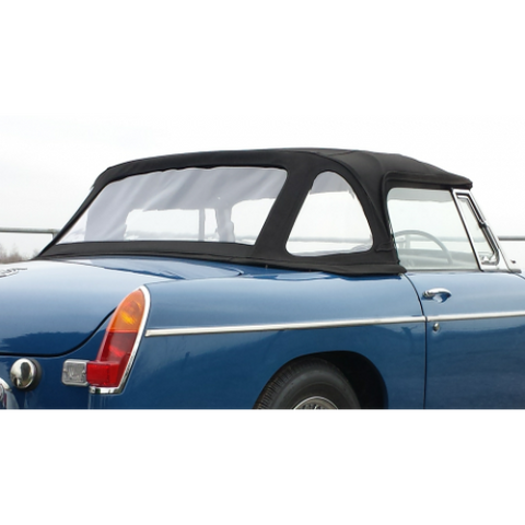 242-657 HZA5123Z BLACK FOLD DOWN HOOD WITHOUT HEADER RAIL ZIP OUT REAR WINDOW