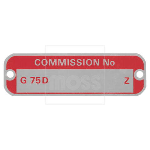 CRCP358 MG MGB GT COMMISSION PLATE