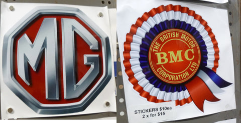 BMC ROSETTE AND MG STICKERS