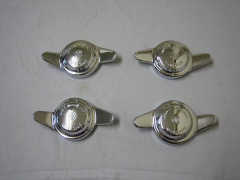200-215 200-225 AHA7373A  AHA7374A  MG MGB  KNOCK ON SPINNERS 8TPI SET W/LOGO